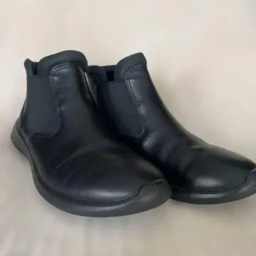 [ 미사용 ] ecco 에코 24cm 38 블랙 가죽 사이드 고어 부츠