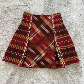 SNIDEL 스나이델 로빙 체크 미니 스커트 레드 0 사이즈