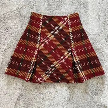 SNIDEL 스나이델 로빙 체크 미니 스커트 레드 0 사이즈