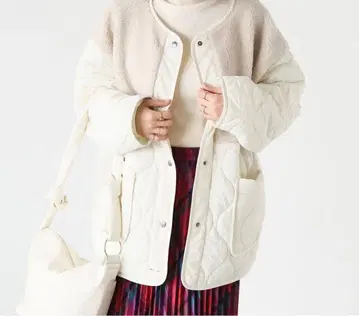 르농큐르 보아 퀼트 절개 코트 오프