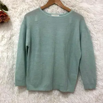 앨리스버리 긴팔 니트탑 [L] 도쿄스타일 캐주얼 가을/겨울 스카이블루