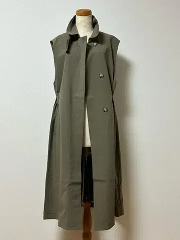 L 롱베스트 L 카키색 미사용 새상품 여성용 코트 코트 자켓