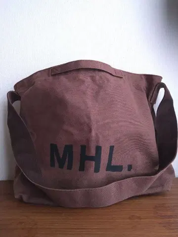 MHL.*캔버스 숄더백*토트백*다크 브라운
