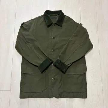 올리브 코튼 자켓 코듀로이 옷깃