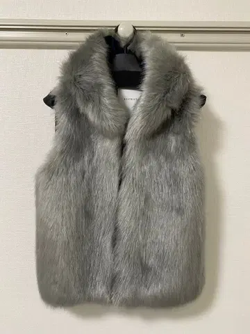 BEATRICE (베아트리스) 인조 모피 베스트 그레이 38