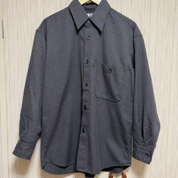 트윌 워크 오버사이즈 셔츠 다크 그레이 UNIQLO U