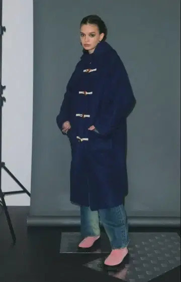 LAGUA GEM 네이비 더플 코트