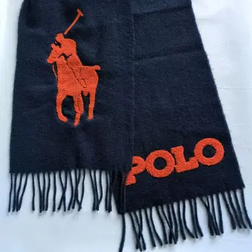 POLO 플레이어 자수 네이비 머플러