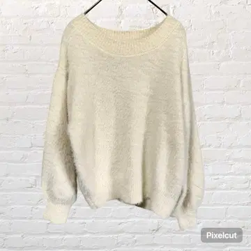 10537 마제스틱 레곤 샤기 니트 스웨터 M 화이트 구제 의류