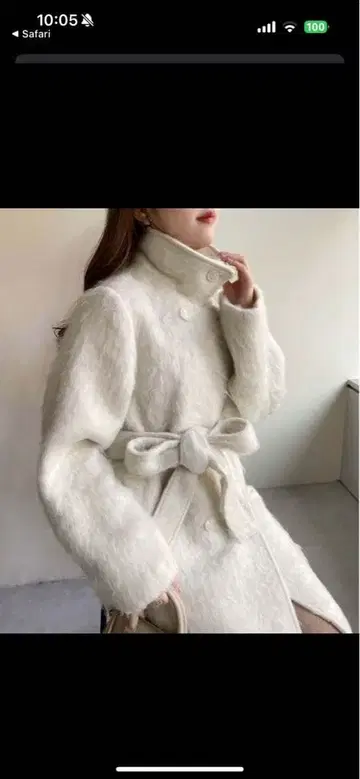 NICE CLAUP 샤기 롱 코트