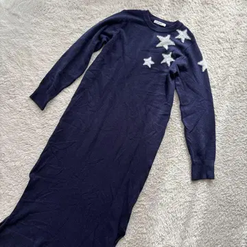 야마다야 RADIATE 라디에이트 스타 모티브 니트 원피스 네이비