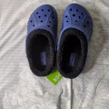 [새상품] crocs baya lined 사보 샌들 셀룰리안 블루