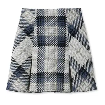 SNIDEL 로빙 체크 미니 스커트 아이보리 0