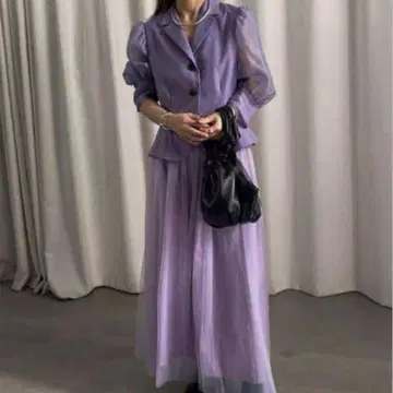 PEPLUM LINE CHIFFON SKIRT SET DRESS