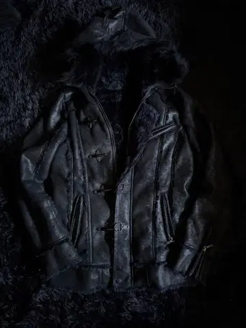 fuga far coting leather hoodie jacket