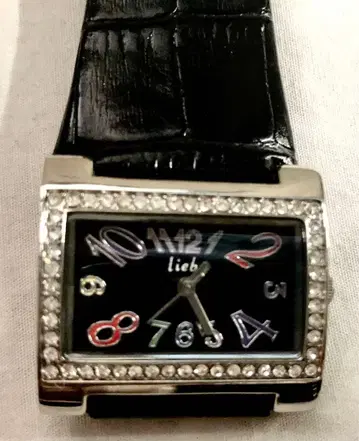 lieb 다색 숫자 다이아몬드 장식 손목시계