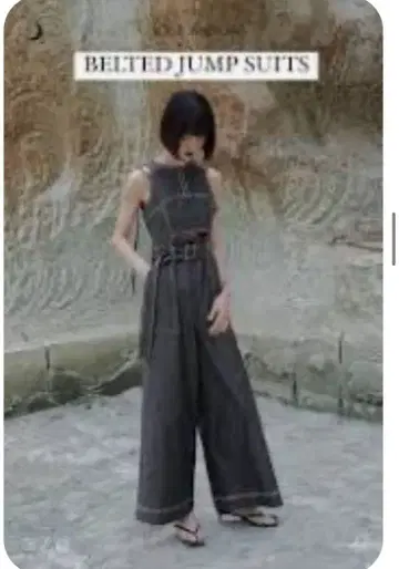 JOSE MOON 벨트 포함 점프 수트 36