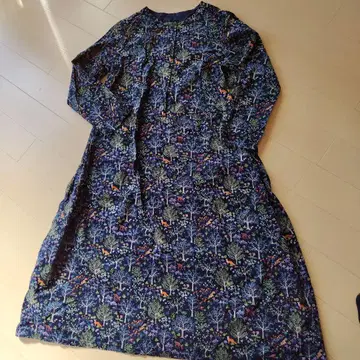 리버티 동물과 나무 프린트 북유럽 원피스 얇은 코듀로이