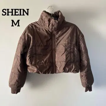 SHEIN 브라운 크롭 다운 자켓 M