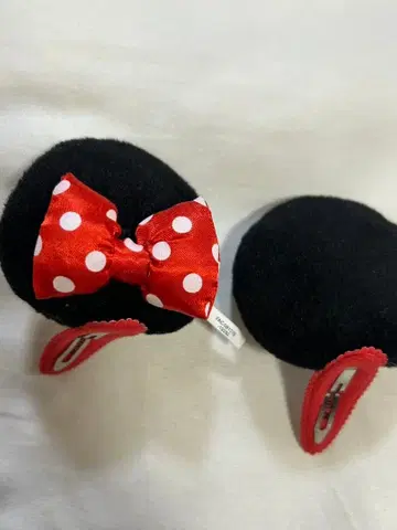 디즈니 미니 마우스 패치 귀 헤어핀 머리핀