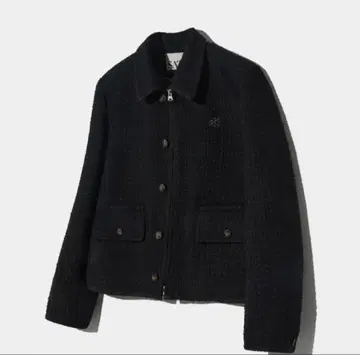 SATUR 블랙 트위드 자켓