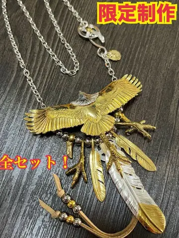 궁극의 신 세트 금 이글 페더 목걸이 기무라 타쿠야 토사카 히로오미