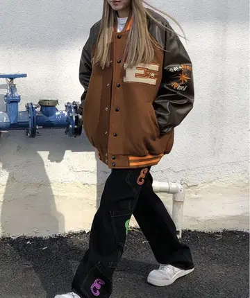 Paradise 바시티 자켓 브라운