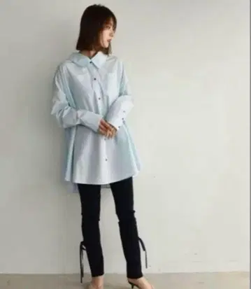 cen. 리본 분또 레깅스 팬츠 38 블랙