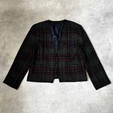 노카라 체크 자켓