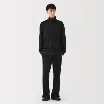 MUJILABO 신사 유니폼 소재로 만든 트랙 팬츠 S 블랙