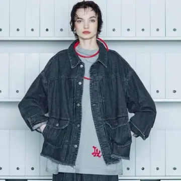 NEONSIGN Cutaway Front Denim Jacket