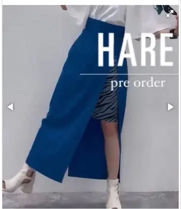 HARE 모듬 랩 슬릿 스커트 블루