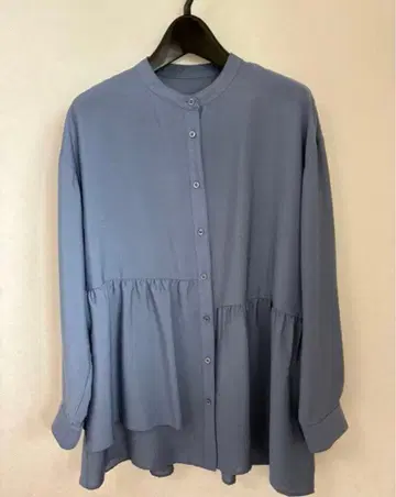 페플럼 디자인 밴드 카라 블라우스 워셔블 블라우스