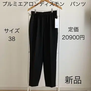 새상품 프리미어 아롱디스망 팬츠 슬랙스 허리밴딩 블랙 38