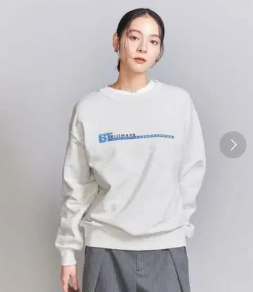 BEAUTY&YOUTH UNITEDARROWS 코튼 쭈리 로고 맨투맨