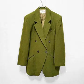 카쉘 울 혼방 더블 자켓 그린 47/L 상당 겉옷