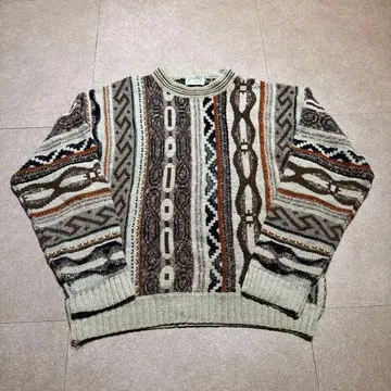 TESSITORE 스웨터 니트 3D 올 패턴 이탈리아제 빈티지 90s