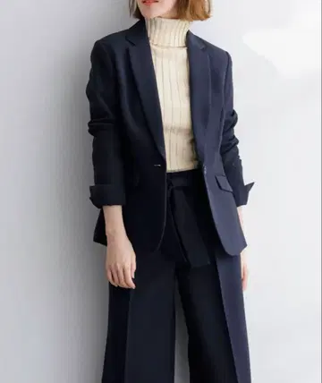 13호 지라 테일러드 자켓 와이드 팬츠 다크 네이비