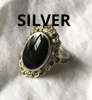 빈티지 오닉스 마카사이트 실버 반지 SILVER 레이스