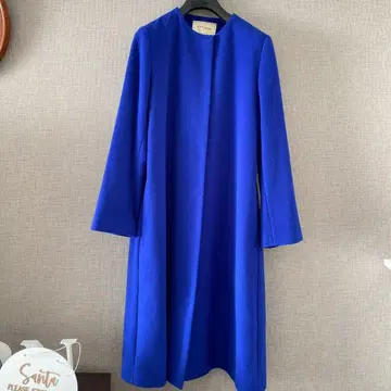 [ 새상품급 ] UNITEDARROWS 울 노카라 코트 화려한 로얄 블루