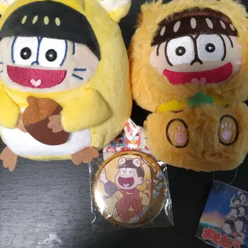 오소마츠 6쌍둥이 쥬시마츠 봉제 인형&캔뱃지 세트 오-1