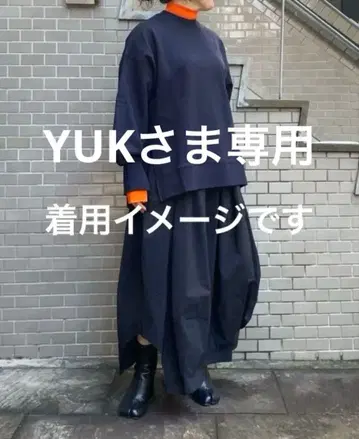 nagonstans 레이어드 넥 풀오버 M 네이비/오렌지