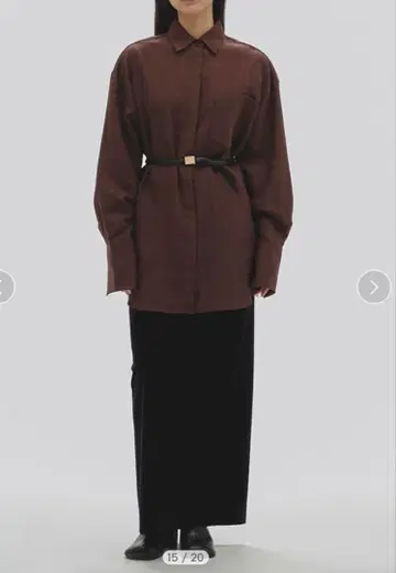 todayful 다크 브라운 긴팔 오버 사이즈 셔츠