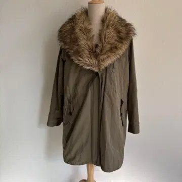 글로벌 워크 y2k 모즈 코트 인조 모피 부착 L