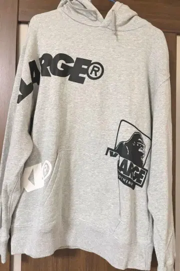 X-LARGE 그레이 후드 부착 후드티 M