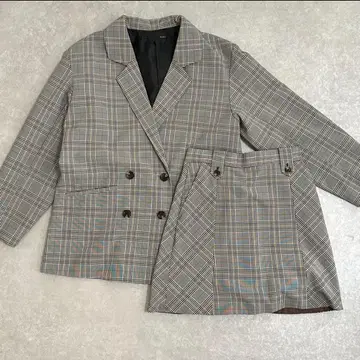 Heather 헤더 셋업 그레이 체크