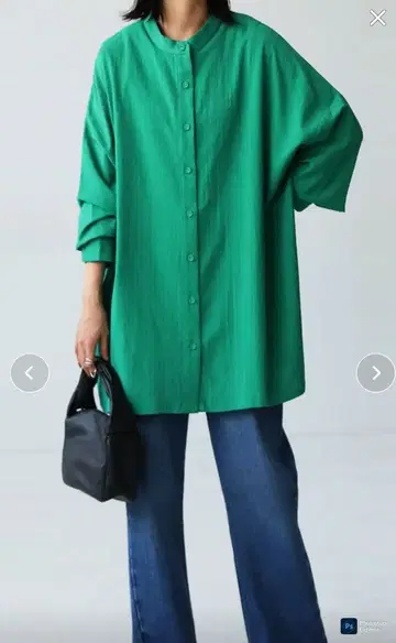 컬러 스트라이프 셔츠 그린 FREE