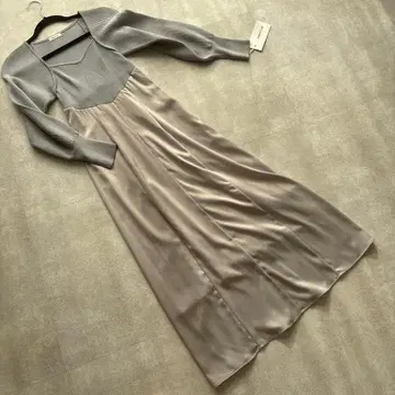 새상품 Fray I'd 니트 콤비 롱 원피스