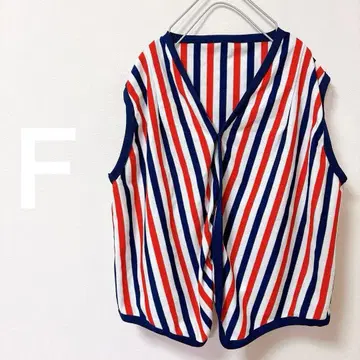 SALE 스트라이프 슬리브리스 셔츠 빨간색 화이트 파랑 베스트