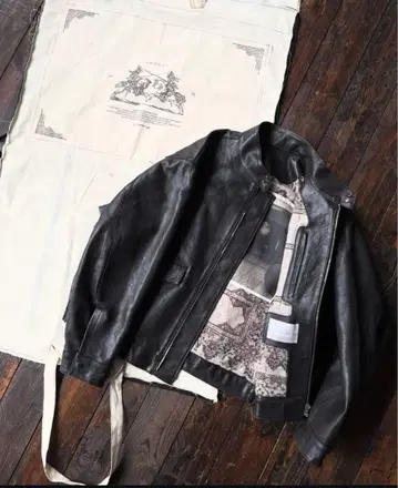 Groovy professorE 콜라보 가죽 블루종